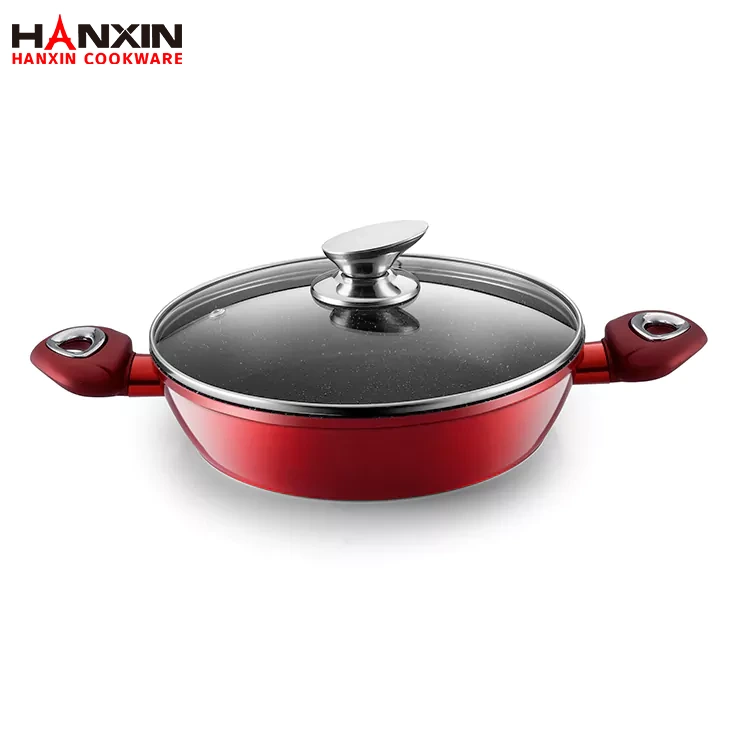 กระทะอลูมิเนียมเคลือบลายหินอ่อนไม่ติดกระทะ